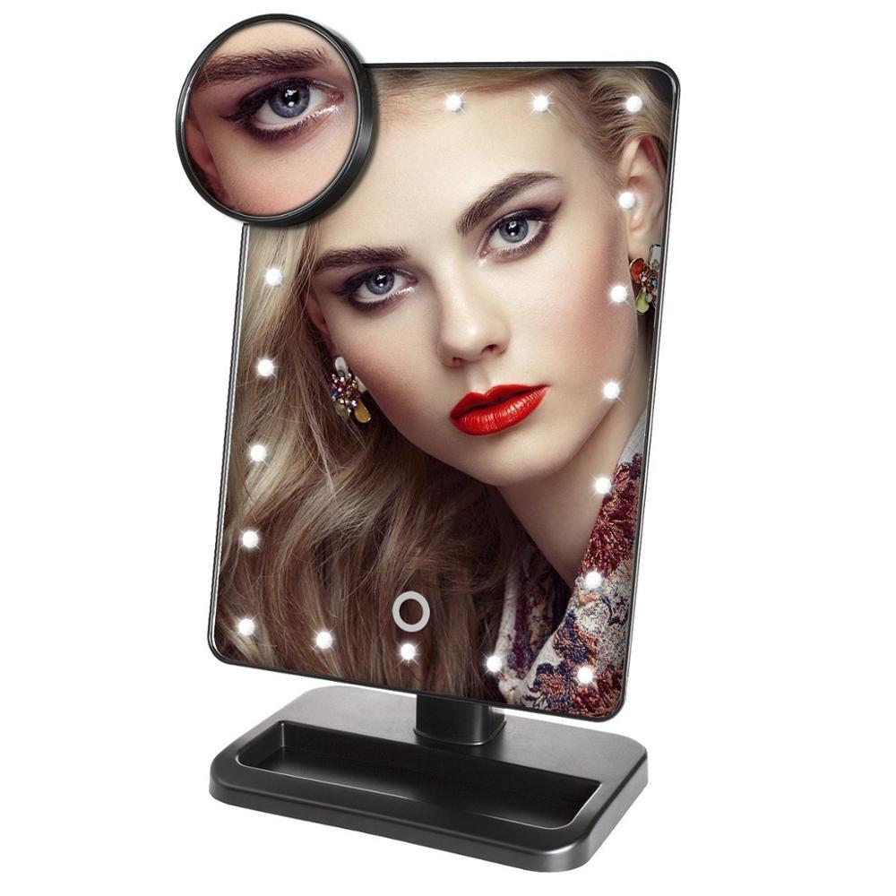 Espejo LED 22 Luces + Magnificador x10